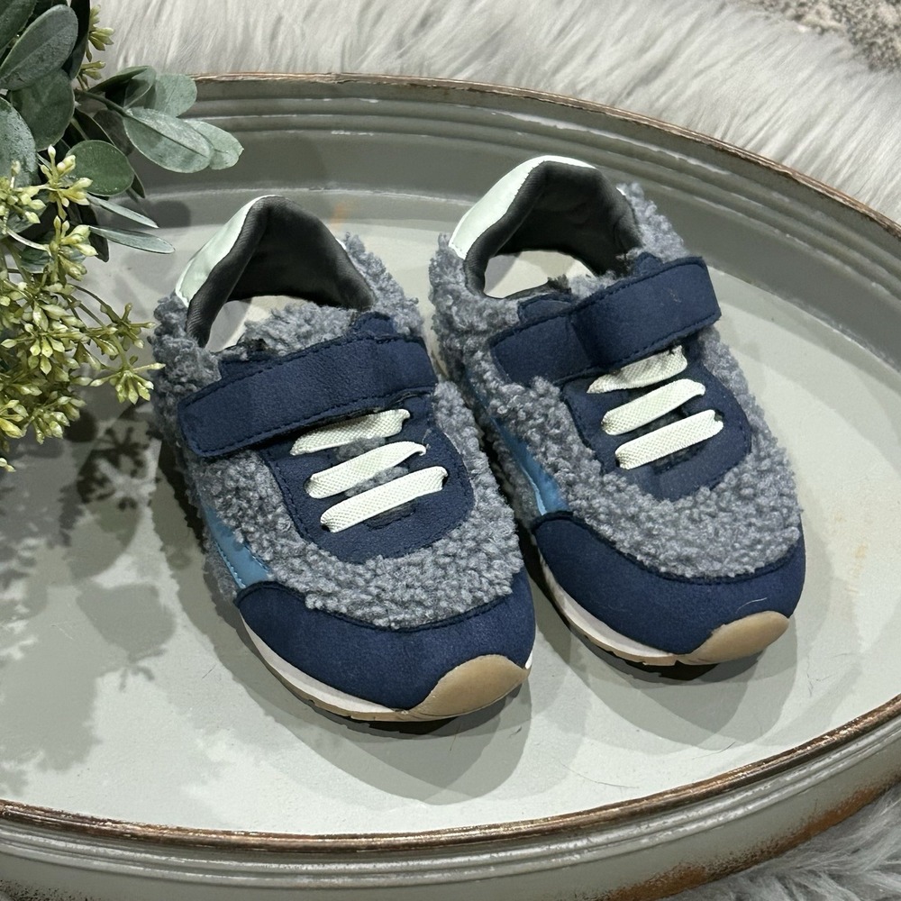 Open Edit Toddler Slip On Blue Plush Sneakers Toddler‎ Size 8